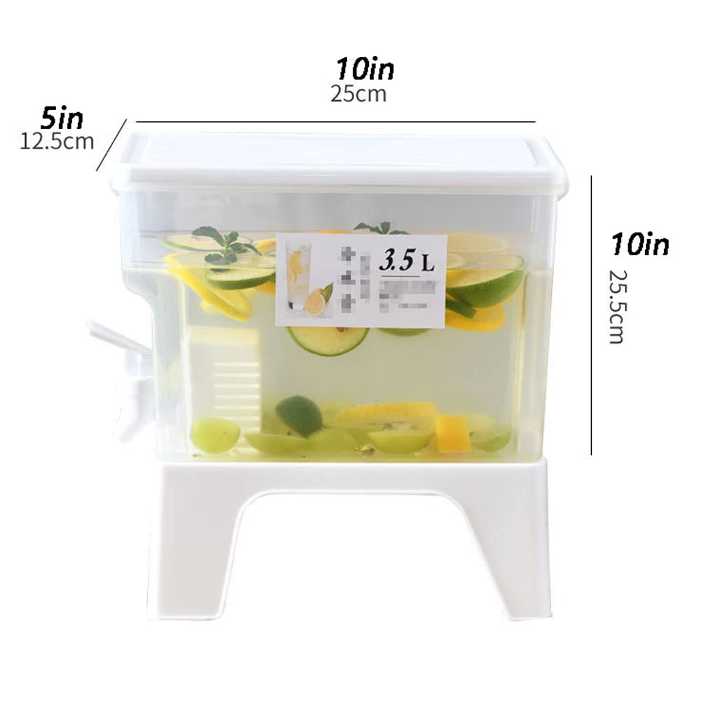 Plastic Beverage Dispenser with Tap for Refrigerator - Transparent Water, Juice, Lemonade Container - Perfect for Parties, BBQs, and Home Use