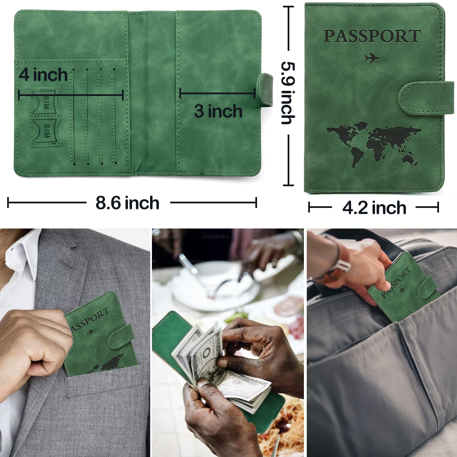 Premium RFID Blocking Passport Holder - Genuine Leather Travel Wallet for Women & Men | Cruise Essentials, International Travel Must-Have Accessory | Perfect Travel Gift for Frequent Flyers & Vacationers