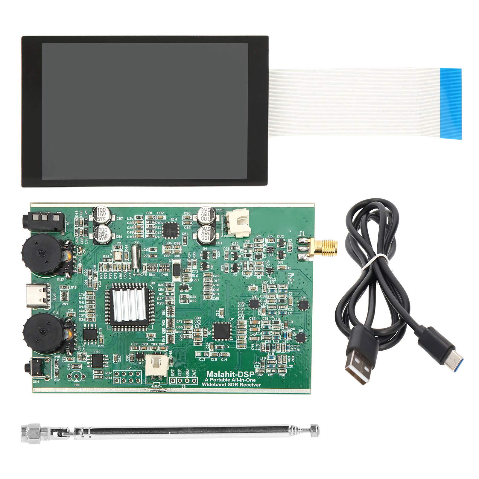 Malachite SDR Receiver - DSP Software Defined Radio for HAM & Shortwave, 50KHz-200MHz Wideband Coverage with Touch IPS Display & Included Antenna - Perfect for Amateur Radio, Signal Monitoring, and Electronics Enthusiasts