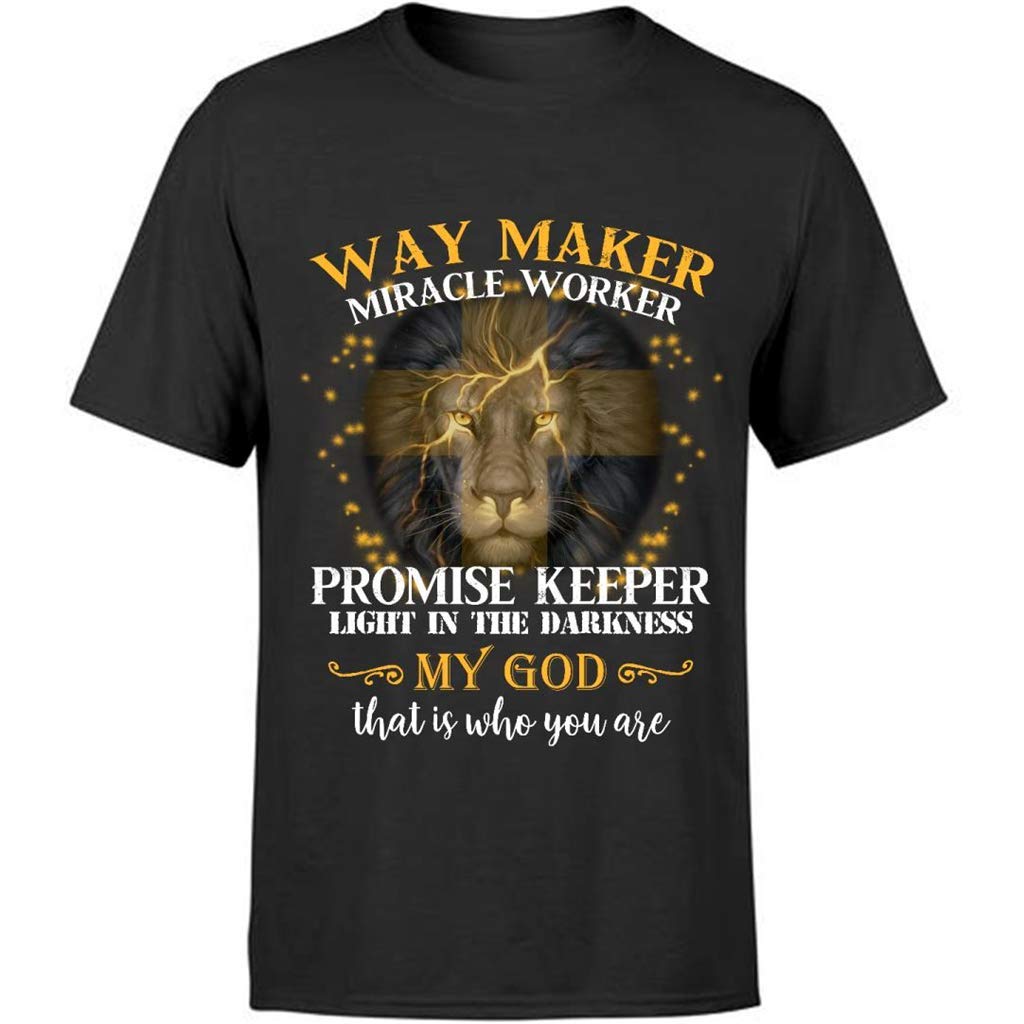 Way Maker Miracle Worker Promise Keeper Light in The Darkness Christian Faith T-Shirt - Inspirational Religious Apparel for Worship & Daily Encouragement
