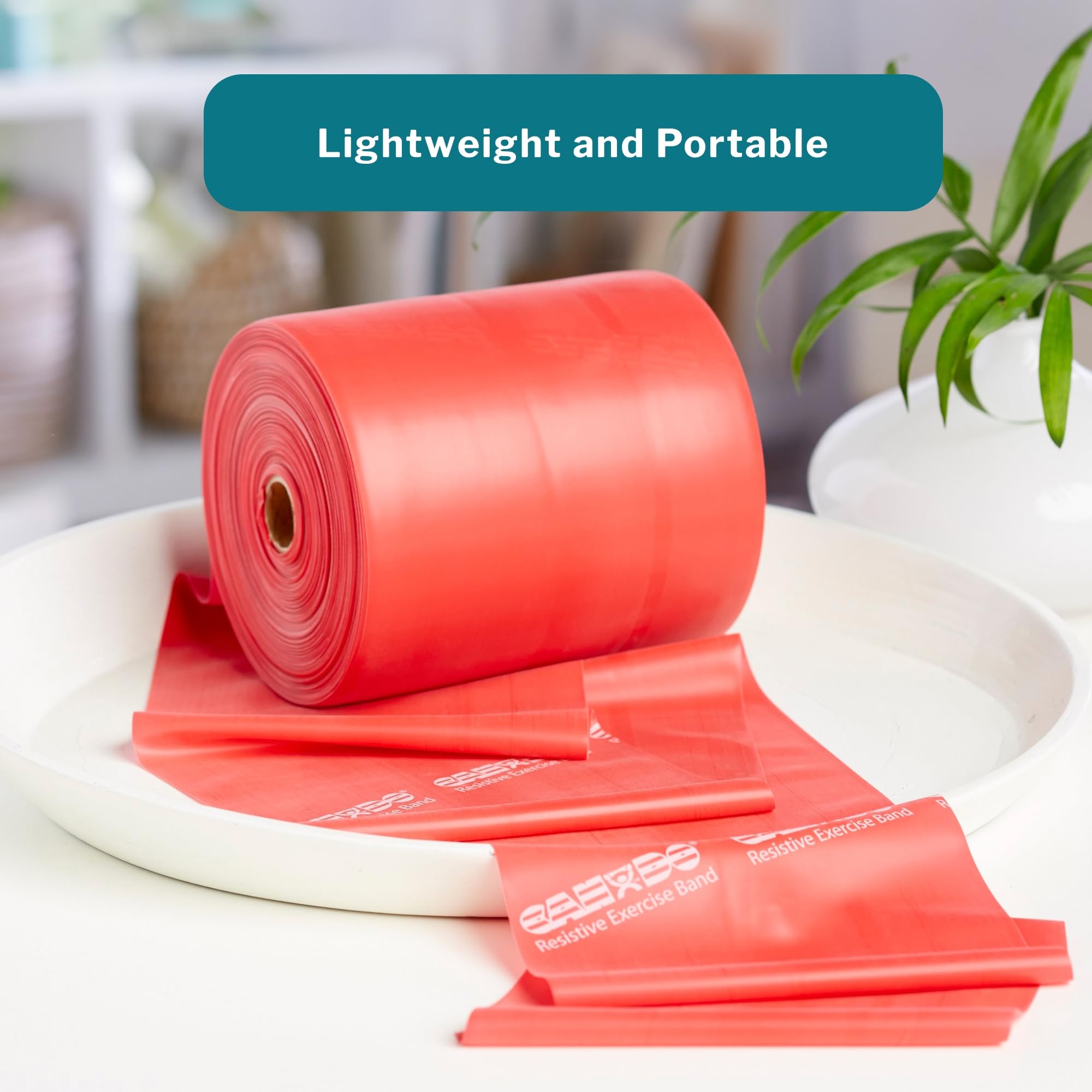 McKesson Can Do Exercise Resistance Band - Physical Therapy & Home Workout Bands - Light Resistance (Red, 5 in x 50 yd) - Ideal for Strength Training, Yoga & Rehabilitation Exercises