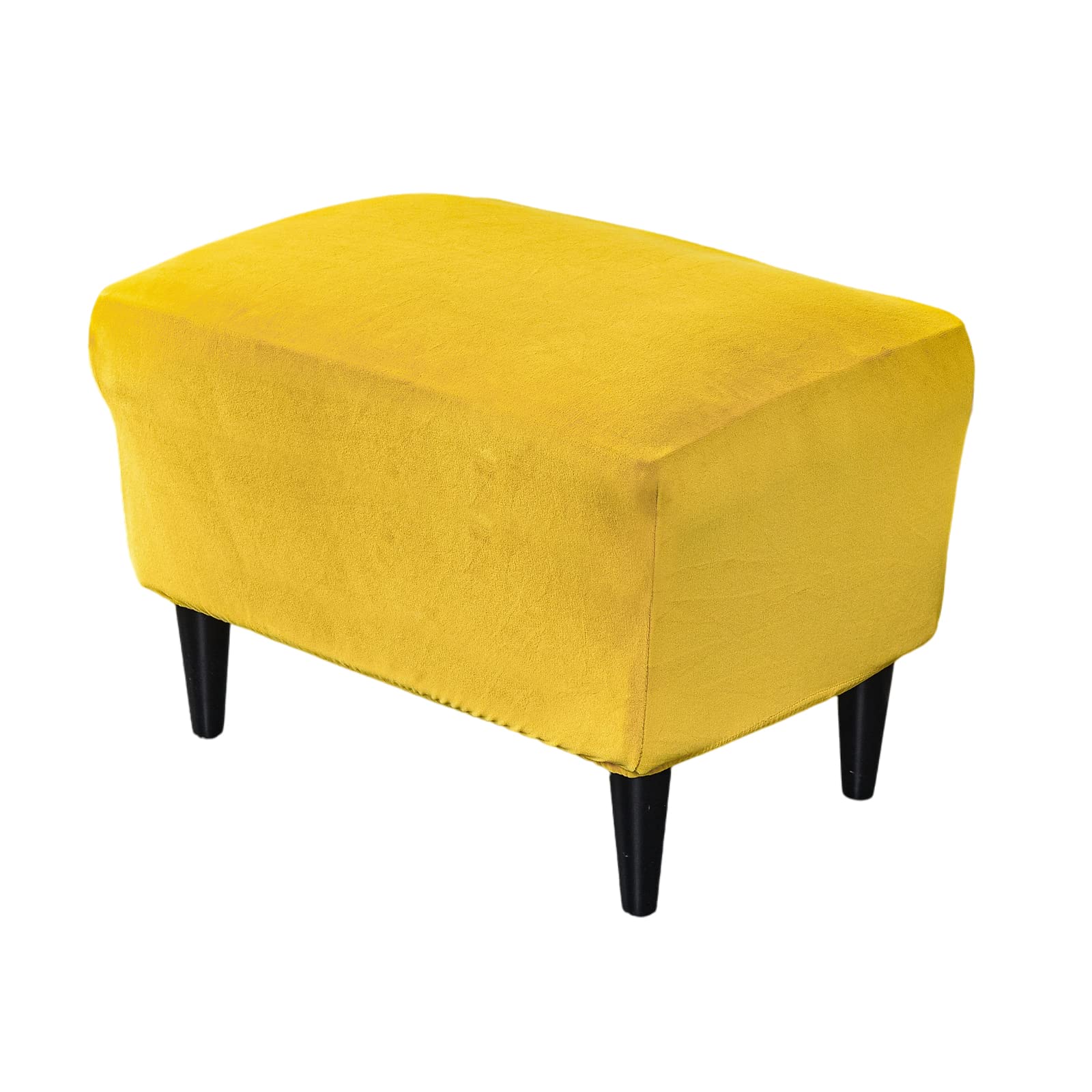 CRFATOP X-Large Velvet Ottoman Chair Cover - Stretchable Rectangle Storage Stool Slipcover with Elastic Bottom for Footrest, Sofa & Furniture Protection (13