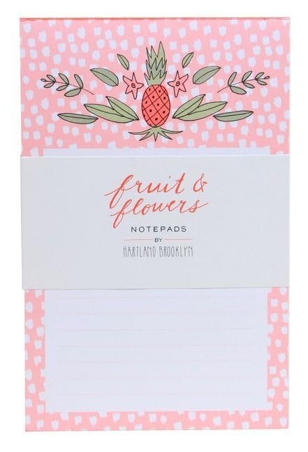 Chronicle Books Fruit & Flowers Notepads - Hartland Brooklyn Stationery for Office, Desk & Home Use | Floral Design Writing Pads for Notes, To-Do Lists & Journaling