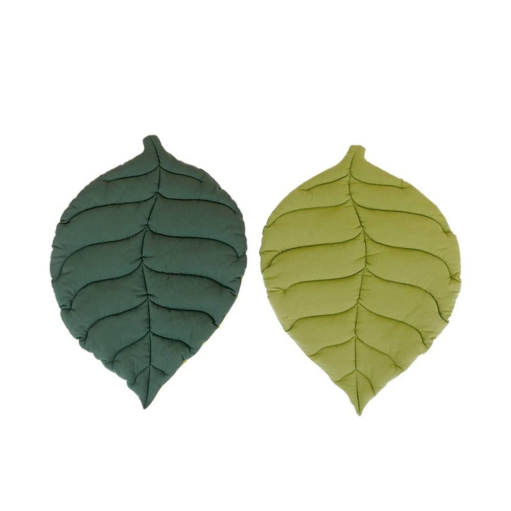 **Leaf-Shaped Cat Bed - Reversible Warm & Comfortable Pet Mat for Cats & Dogs - Indoor Cozy Floor Pad with Cartoon Design - Perfect for Winter Napping & Lounging**