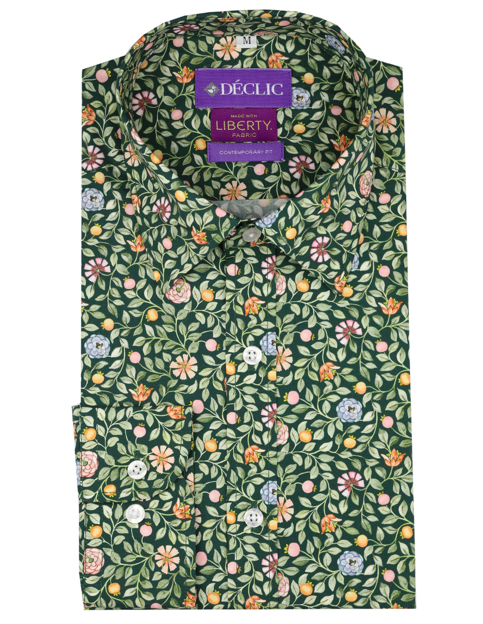 DÉCLIC Liberty Zara Thanrose Print Shirt - Green Floral Button Up Shirt for Women | Casual & Office Wear | Perfect for Spring & Summer Outfits