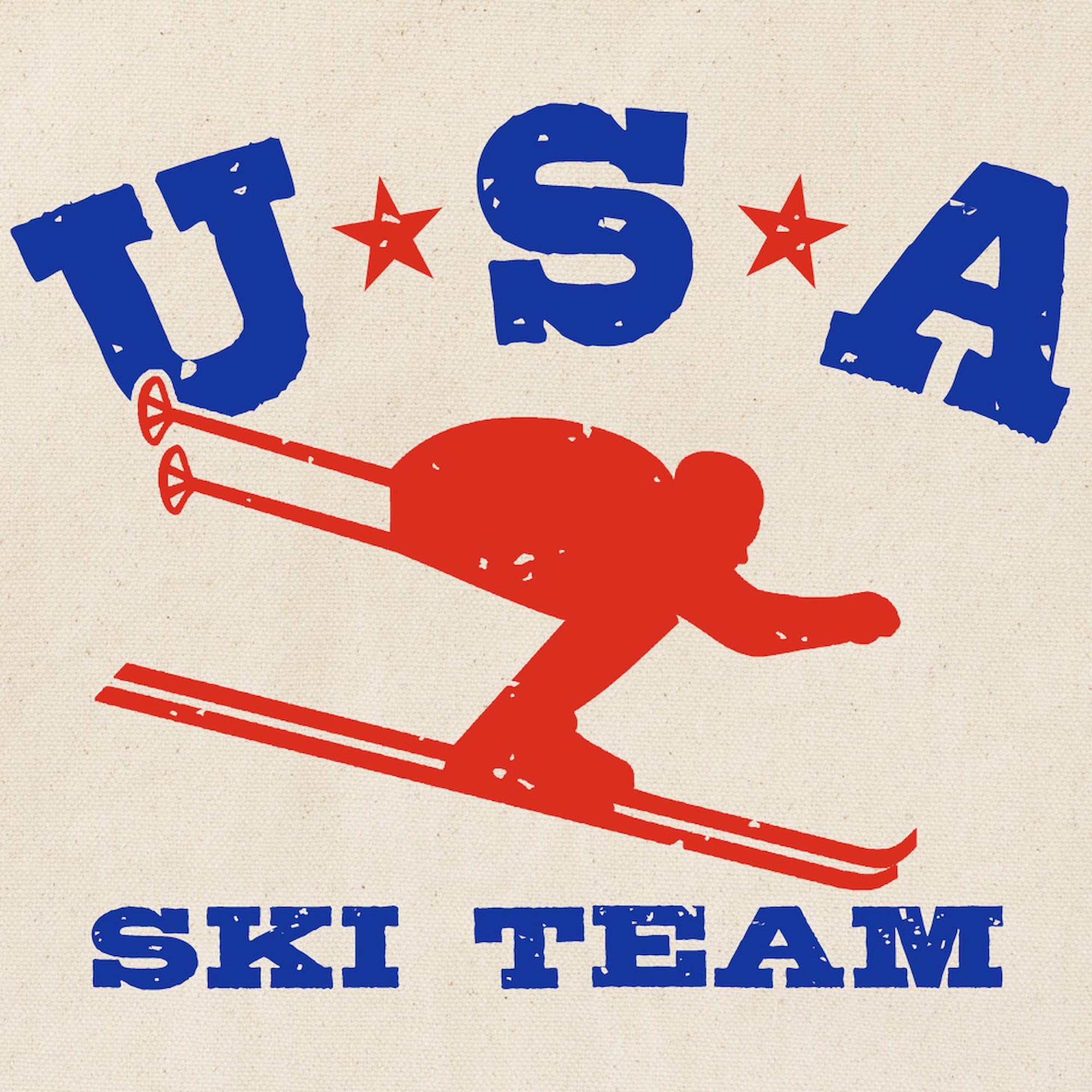 USA Ski Team Tote Bag - Natural Canvas Reusable Shopping Bag for Groceries, Beach & Travel | Eco-Friendly & Durable