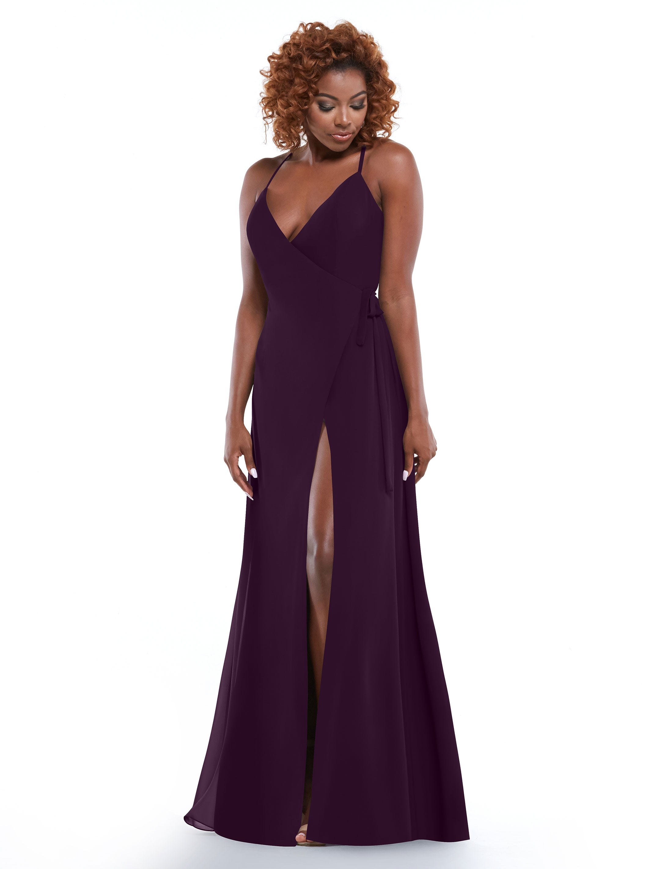 Elegant 80171 Sheath Chiffon Bridesmaid Dress with Adjustable Self-Tie Waist Sash - Perfect for Weddings, Formal Events & Special Occasions