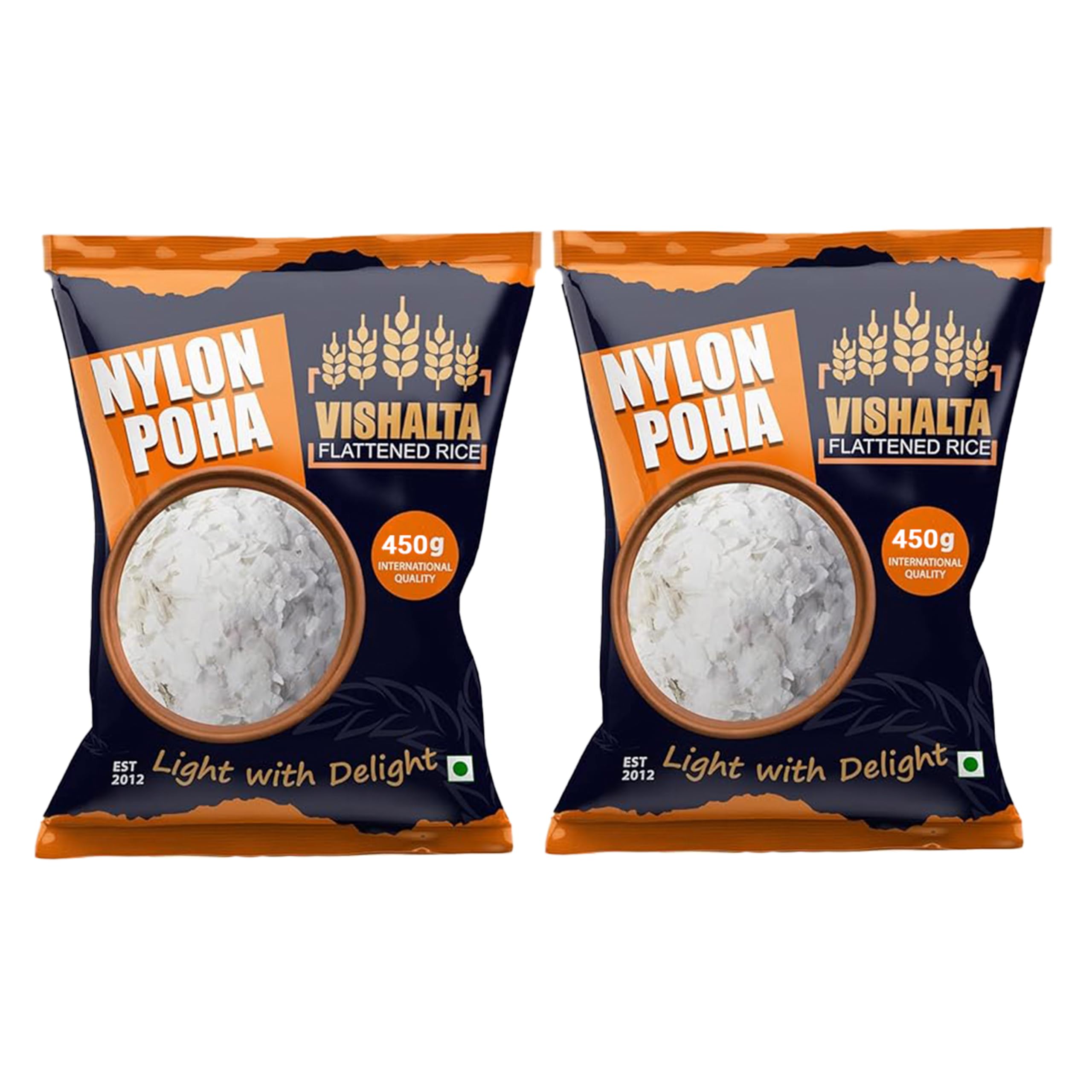 Vishalta Nylon Chevda Poha - High Fiber Thin Poha | Ready to Eat & Cook Healthy Snack | 2 Pack x 450g | Gluten-Free Breakfast & Quick Meal Solution for Busy Mornings, Office Lunch or Light Dinner