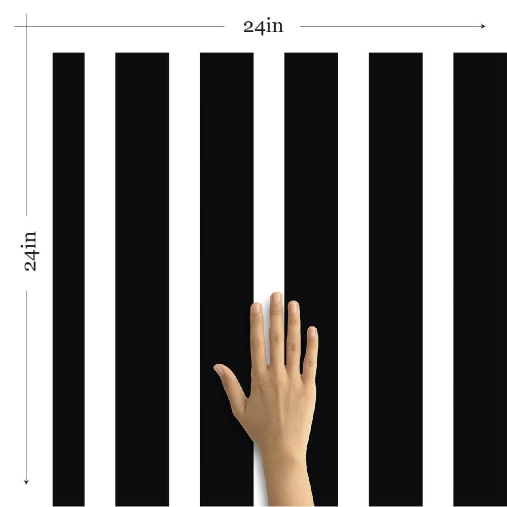 Black and White Vertical Peel and Stick Removable Wallpaper - Self-Adhesive Decorative Wall Covering for Bedroom, Living Room, Office - Easy to Apply & Remove (4920)