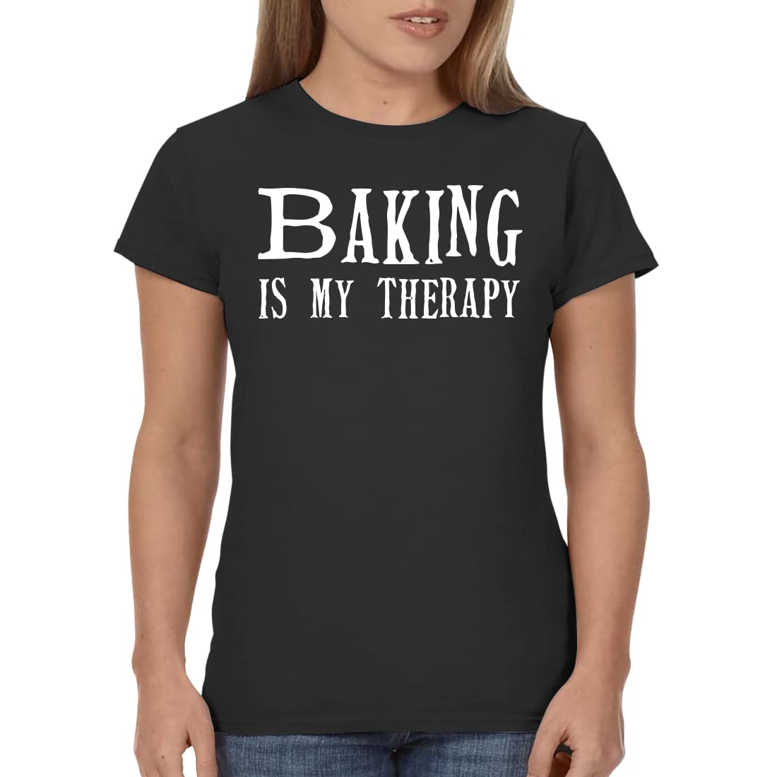 Baking is My Therapy - Women's & Junior's Cut T-Shirt | Comfortable Baking Shirt for Cooking Enthusiasts & Home Bakers