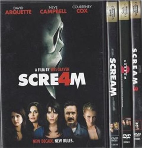 Scream DVD Set 1-4 - Complete 4 Movie Collection | Horror Film Series for Movie Nights & Halloween Parties