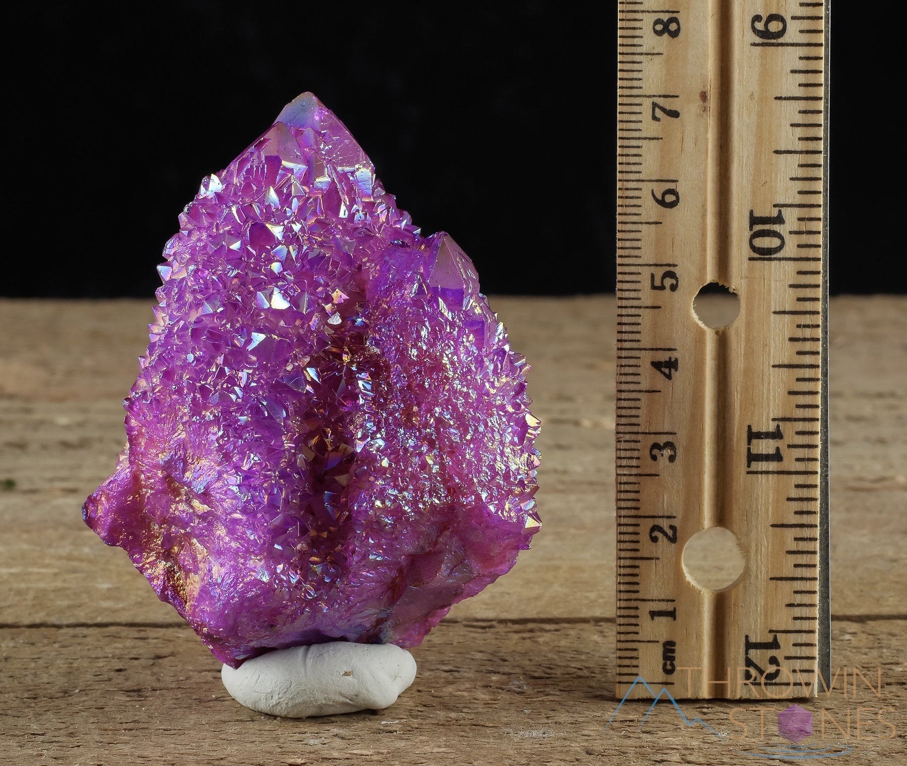 Natural Aura Quartz Crystal Cluster - Ruby Pink Rainbow Quartz for Healing & Metaphysical Use | Spiritual Decor, Meditation & Home Decoration (R0608)