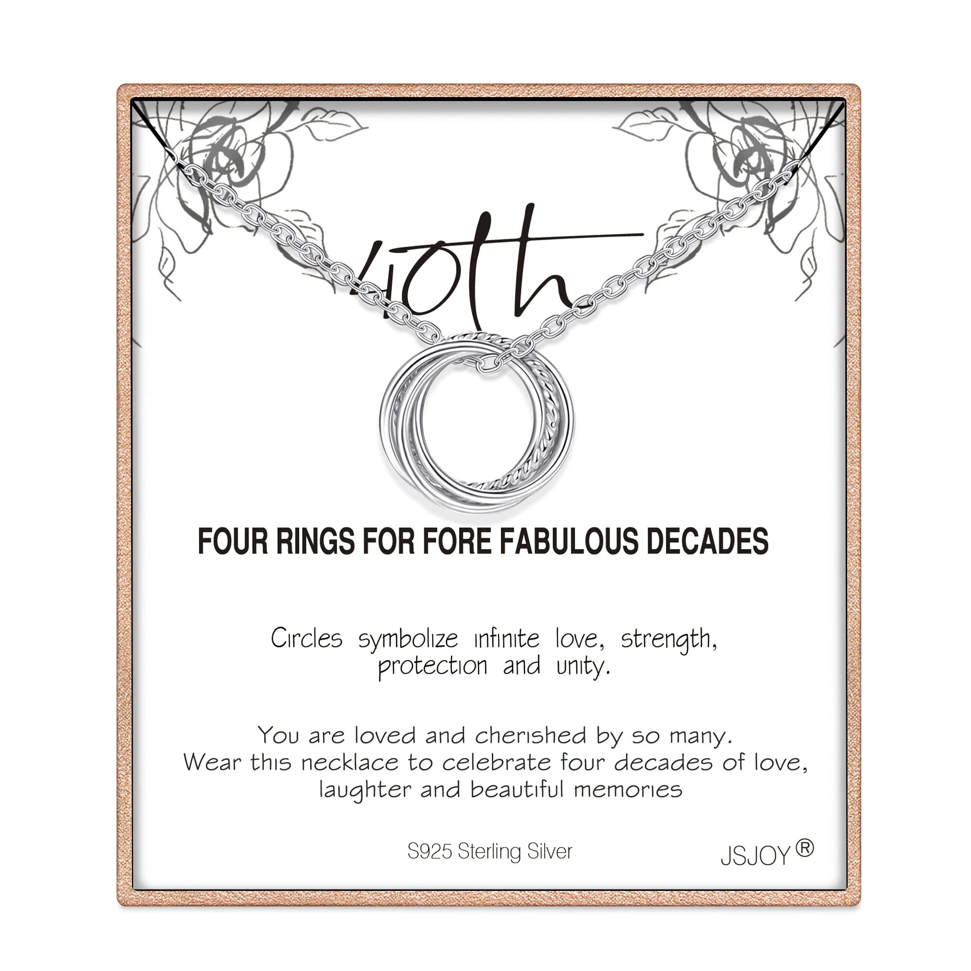 JSJOY Sterling Silver Circle Necklace - Elegant Birthday Gift for Women (30th, 40th, 50th, 60th, 70th, 80th, 90th) | S925 Silver Anniversary Jewelry for 3rd 4th 5th 6th 7th 8th 9th Decade | Perfect for Milestone Celebrations, Mother's Day & Special Occasions