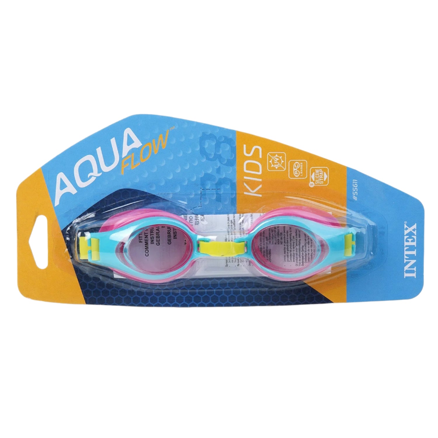 Intex Aqua Flow Swim Goggles for Adults & Kids - Comfortable, Anti-Fog, UV Protection - 1 Count Pack - Perfect for Swimming, Snorkeling & Water Sports