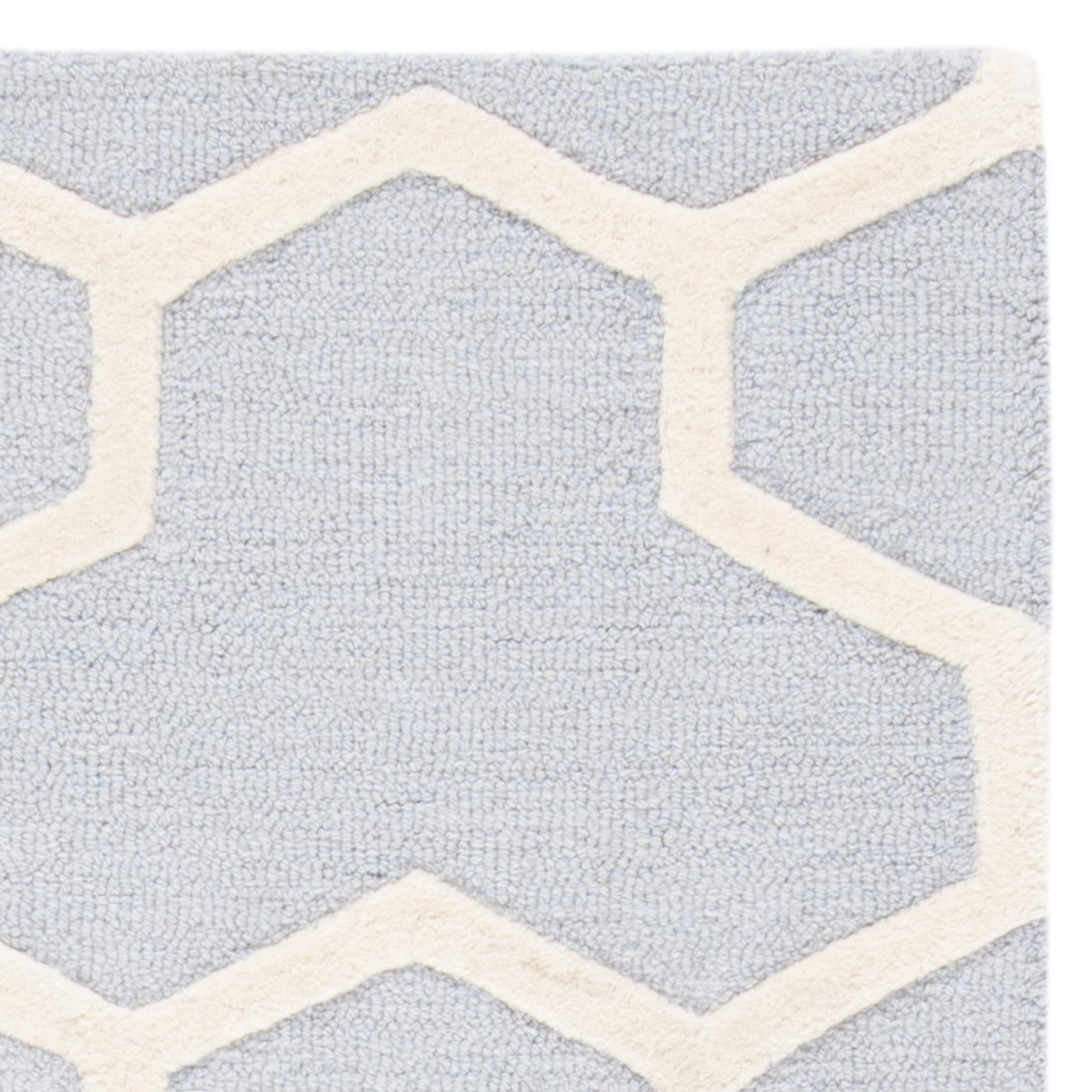 SAFAVIEH Cambridge Collection 6' Square Light Blue/Ivory Moroccan Wool Area Rug - Handmade Premium Quality for Living Room, Bedroom & Office Decor