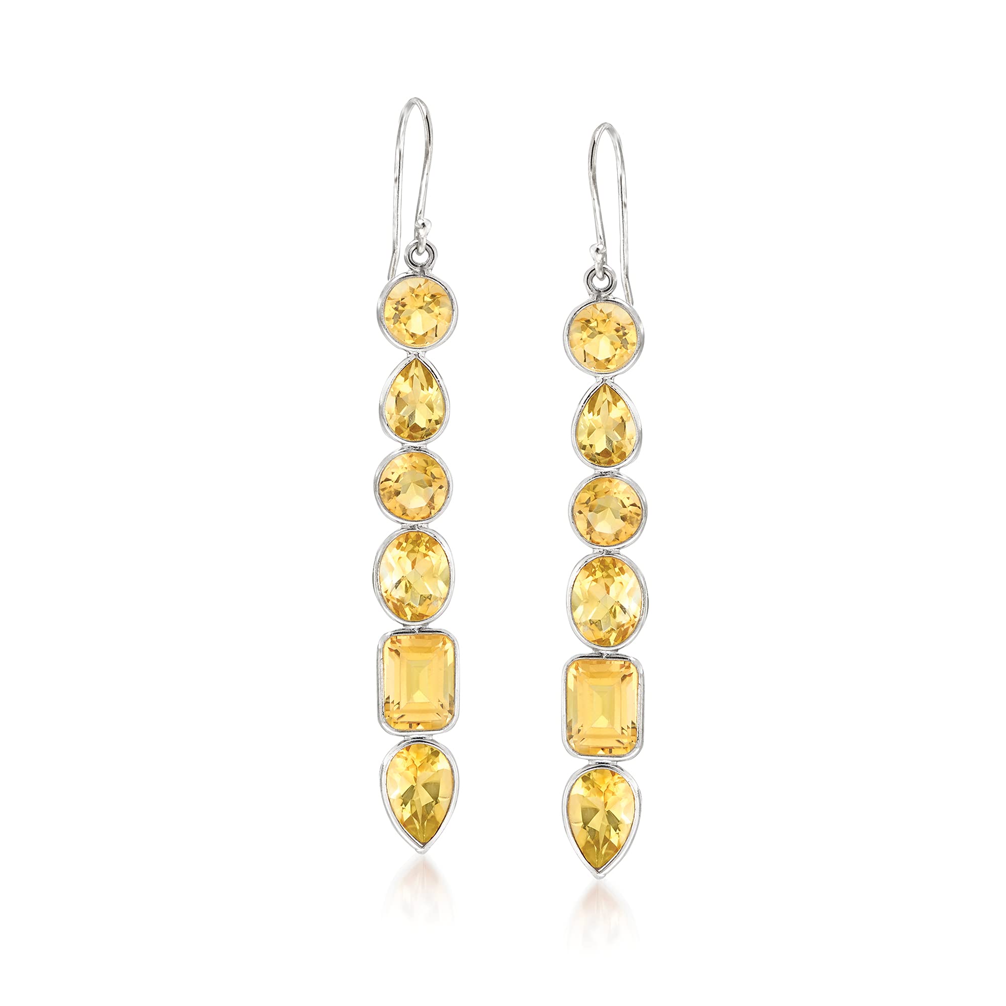 Ross-Simons Sterling Silver Gemstone Linear Drop Earrings | Elegant Dangling Earrings for Women | Perfect for Parties, Weddings & Evening Events