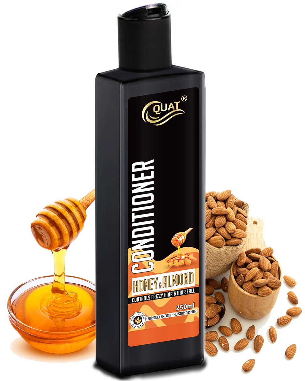 QUAT Honey Almond Conditioner - Deep Nourishing & Repairing for Long, Lifeless Hair - Adds Shine & Strength - Dream Lengths (250ml) - Perfect for Daily Hair Care & Salon-Quality Results at Home