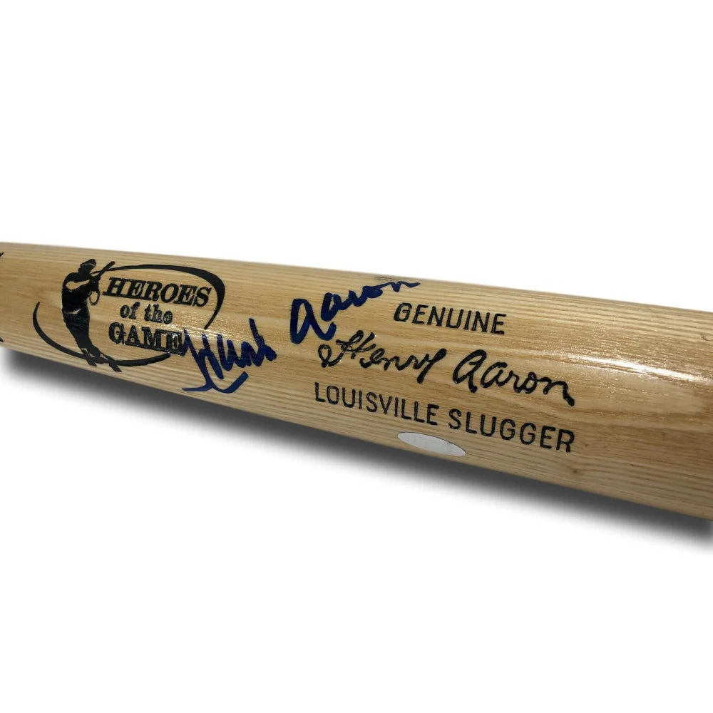 Hank Aaron Autographed Louisville Slugger Baseball Bat with Steiner COA - Authentic Braves Memorabilia for Collectors & Sports Fans - Perfect for Display, Gifts, and Home Decor