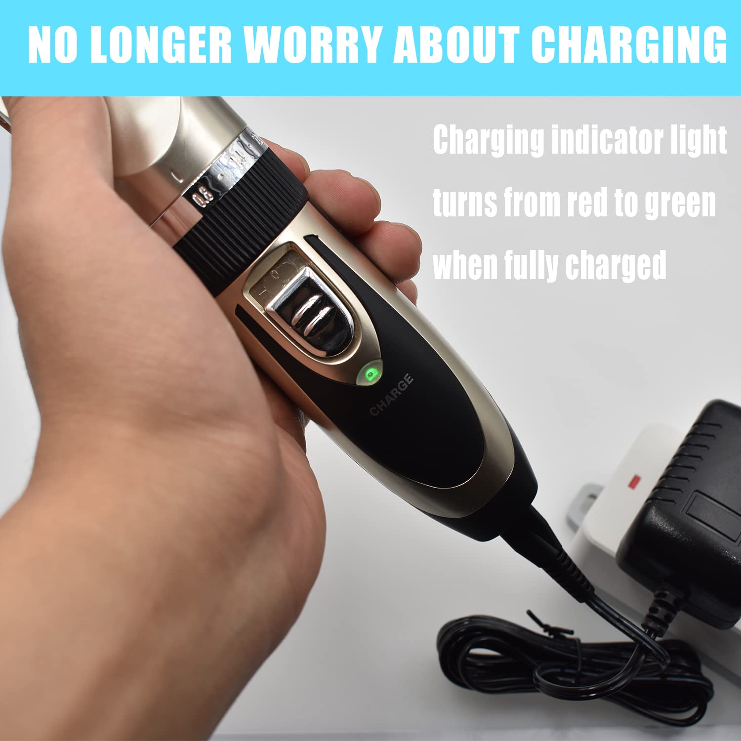 Oneisall Low Noise Dog Clipper Replacement Charger Cord - Compatible with SUPRENT Hair Clippers - Fast Charging Power Adapter for Pet Grooming & Home Hair Cutting