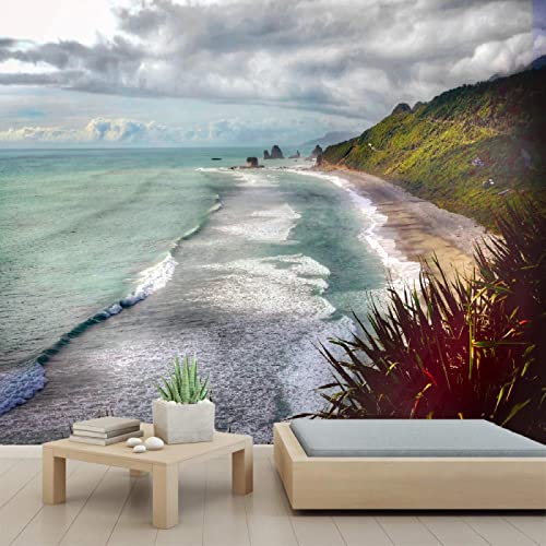 3D PVC Peel and Stick Beach Coast Wallpaper Mural - Self-Adhesive Wall Decor for Bedroom & Study Room - 78x55 inches (200x140cm) - Perfect for Coastal Themed Home Decor and Accent Walls