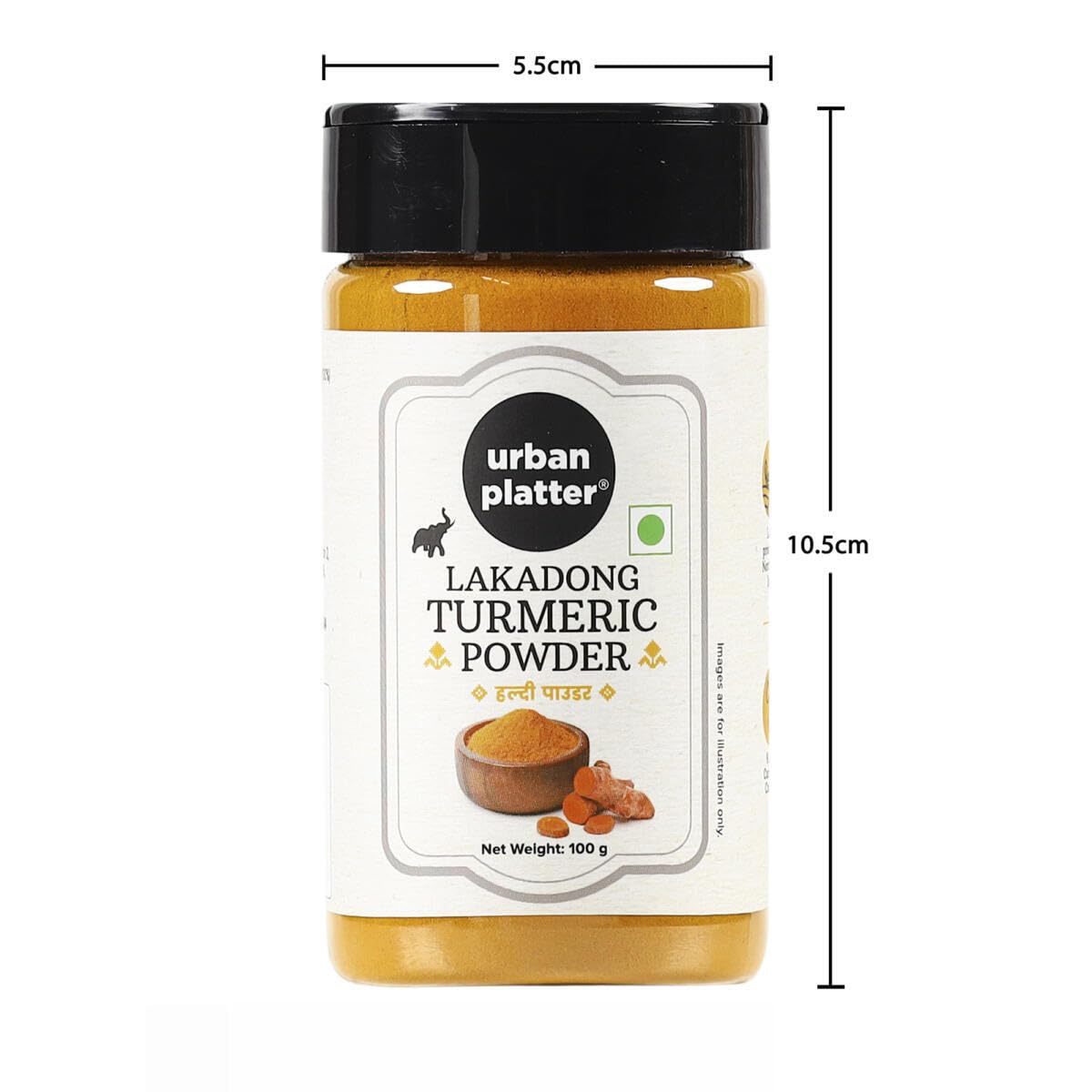 Organic Lakadong Turmeric Powder - 100g Shaker Jar | High Curcumin Content | Grown in Northeast India | Perfect for Golden Milk, Cooking & Skincare