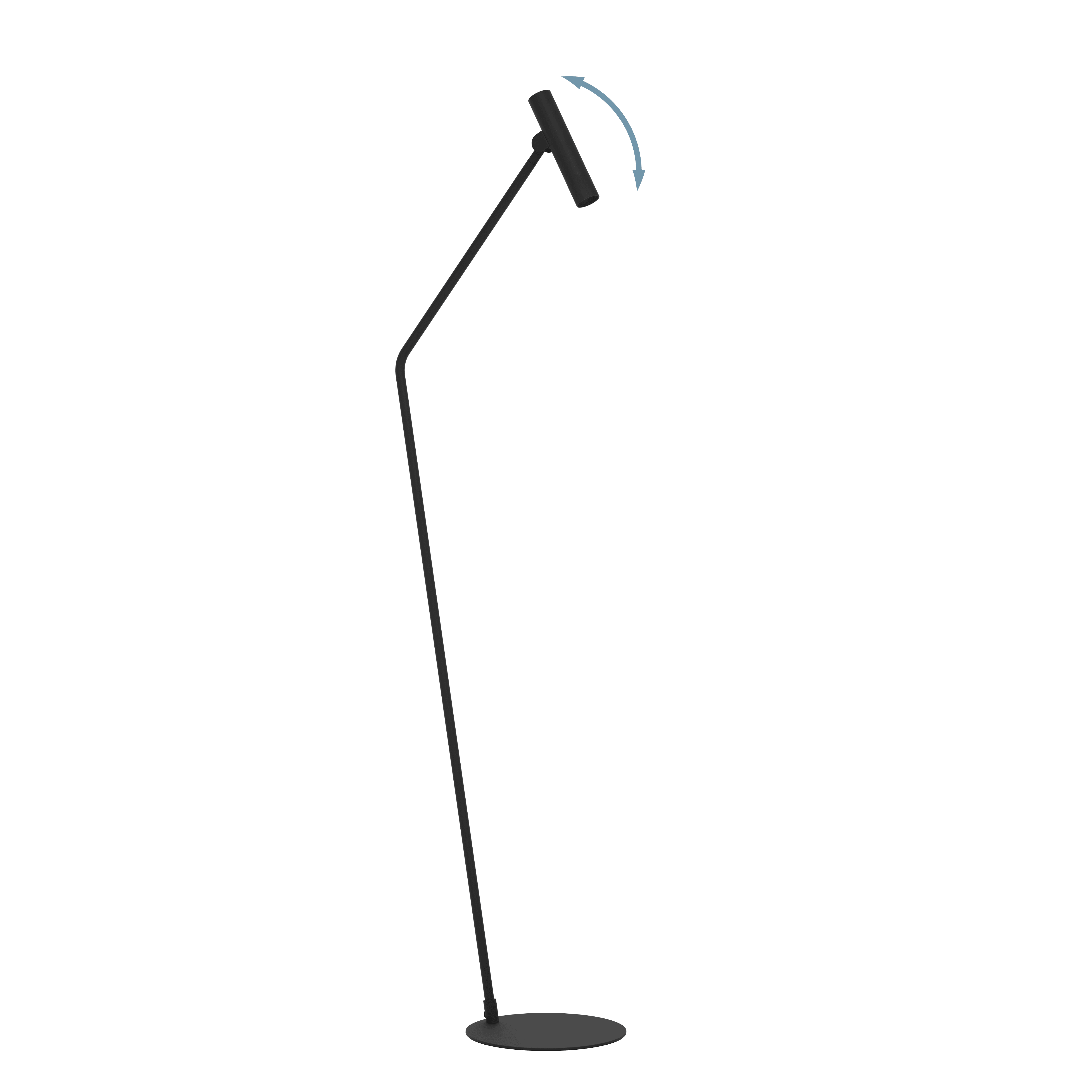 Eglo Almudaina Black LED Adjustable Floor Lamp - Modern Dimmable Standing Light for Living Room, Bedroom & Office - Perfect for Reading, Working & Ambient Lighting