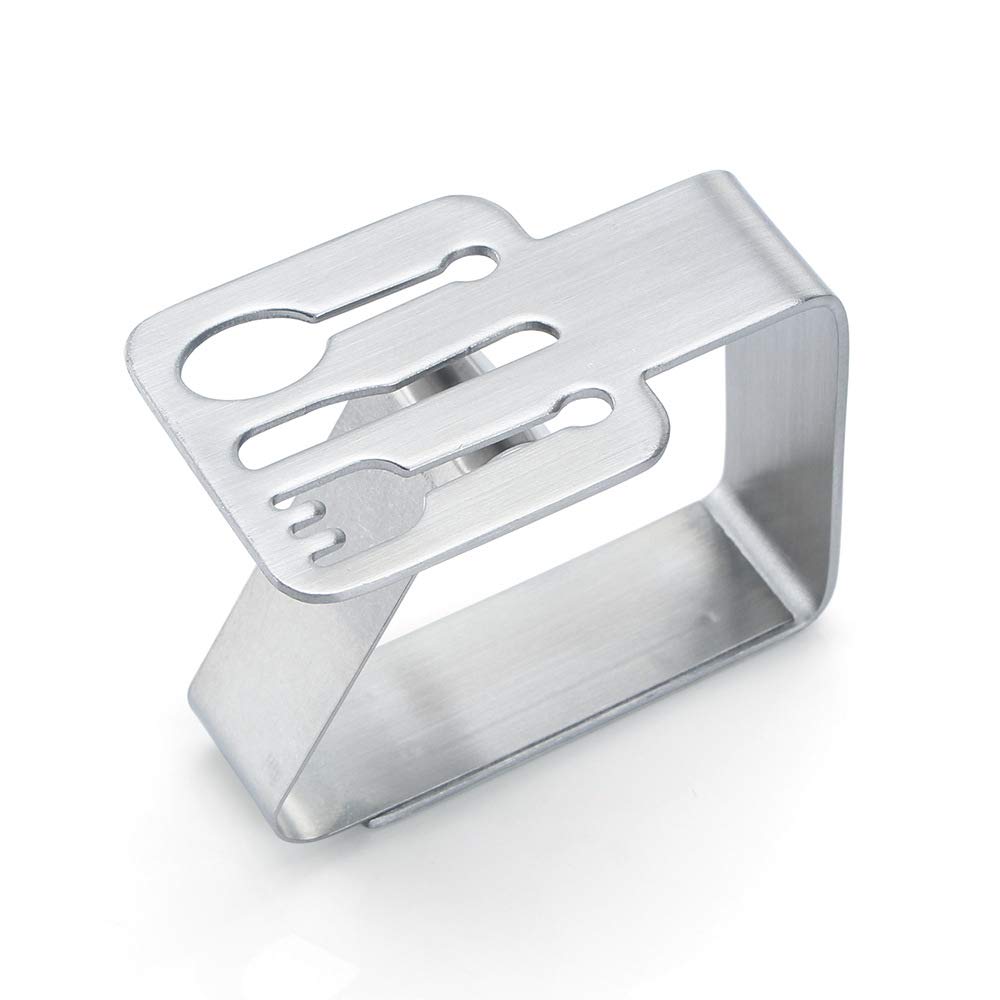 Weyoo 6 Pack Heavy Duty Stainless Steel Tablecloth Clips - Thickened Strong Table Cover Clamps for Outdoor & Indoor Use - Perfect for Picnics, BBQs, Parties & Home Decor (Silver)