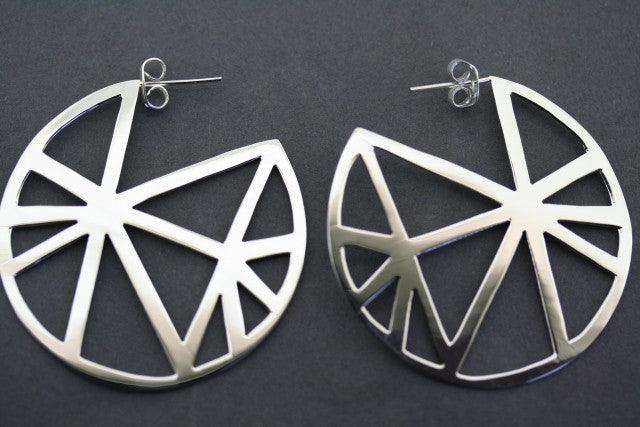 Geometric Hoop Stud Earrings - Minimalist Gold Plated Geometric Hoop Earrings for Women - Perfect for Everyday Wear, Office & Casual Outfits