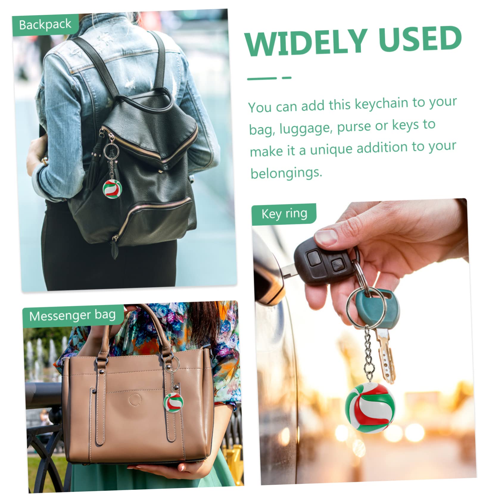 SUPVOX Mini Volleyball Keychain - Alloy Sports Keychain for Volleyball & Basketball Fans - Perfect for Keys, Bags & Sports Gear Accessories