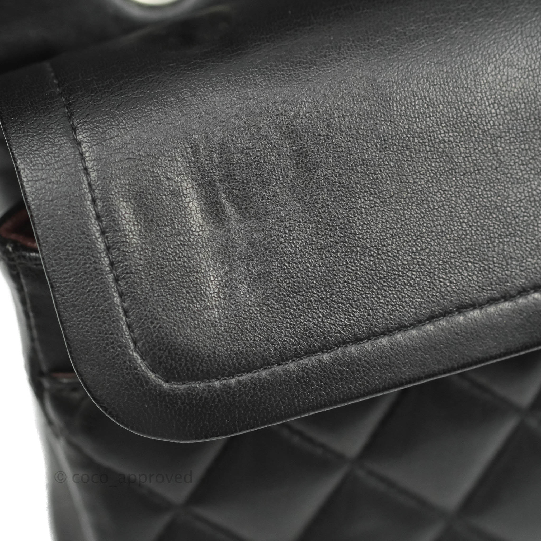 Chanel Classic M/L Medium Double Flap Bag - Black Lambskin Leather with Silver Hardware | Luxury Handbag for Women, Perfect for Work, Evening Events & Everyday Use