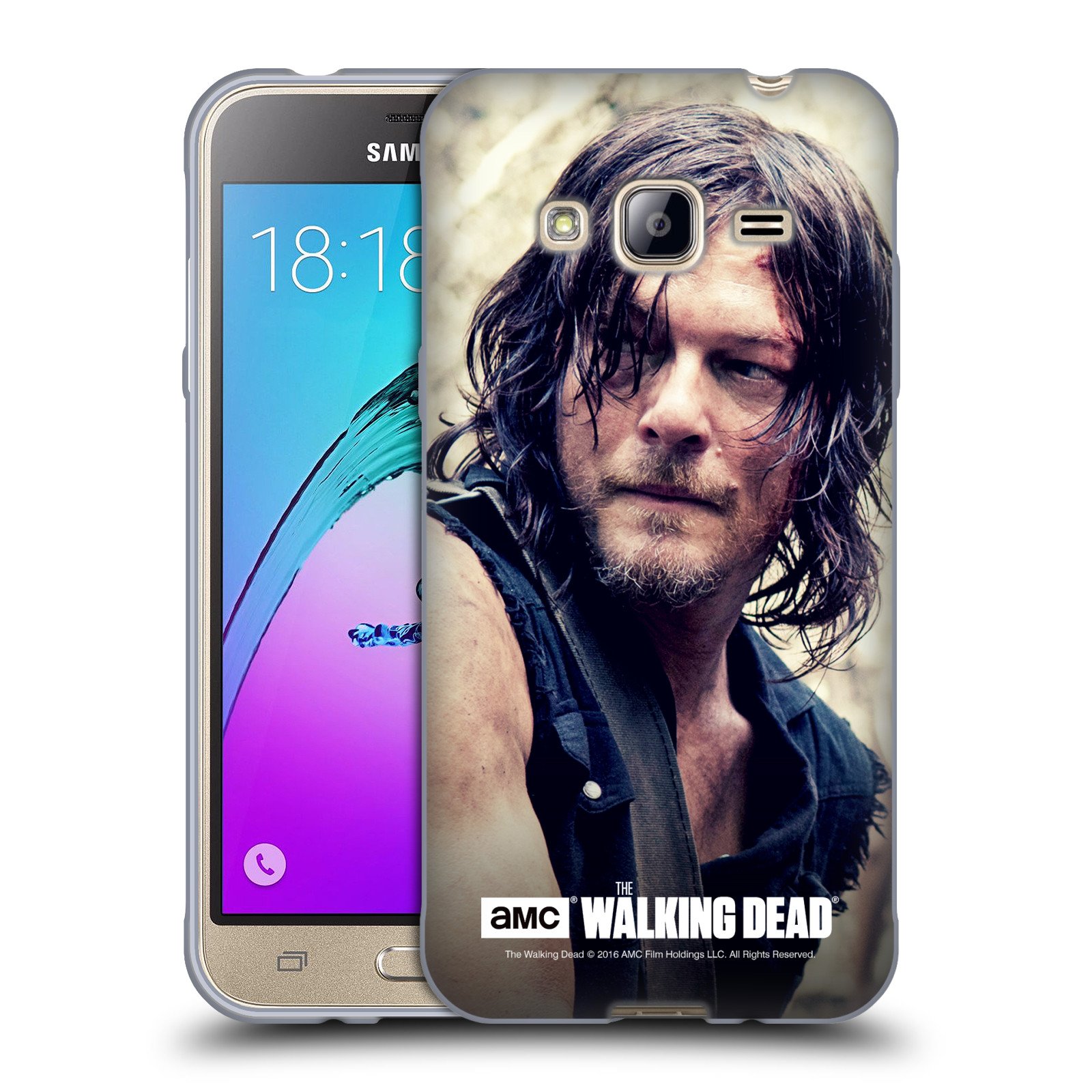 Head Case Designs Officially Licensed AMC The Walking Dead Daryl Dixon Half Body Soft Gel Case for Samsung Galaxy J3 - Perfect for Fans and Everyday Protection