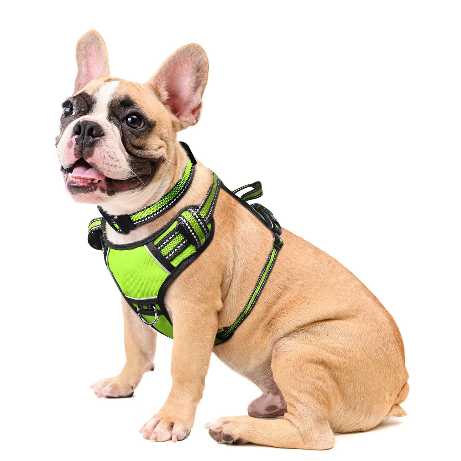 WINSEE No Pull Dog Harness - Adjustable Reflective Pet Vest with Front & Back Leash Clips for Small Medium Large XL Dogs - Easy Control Handle for Walking - Perfect for Outdoor Adventures & Nighttime Safety