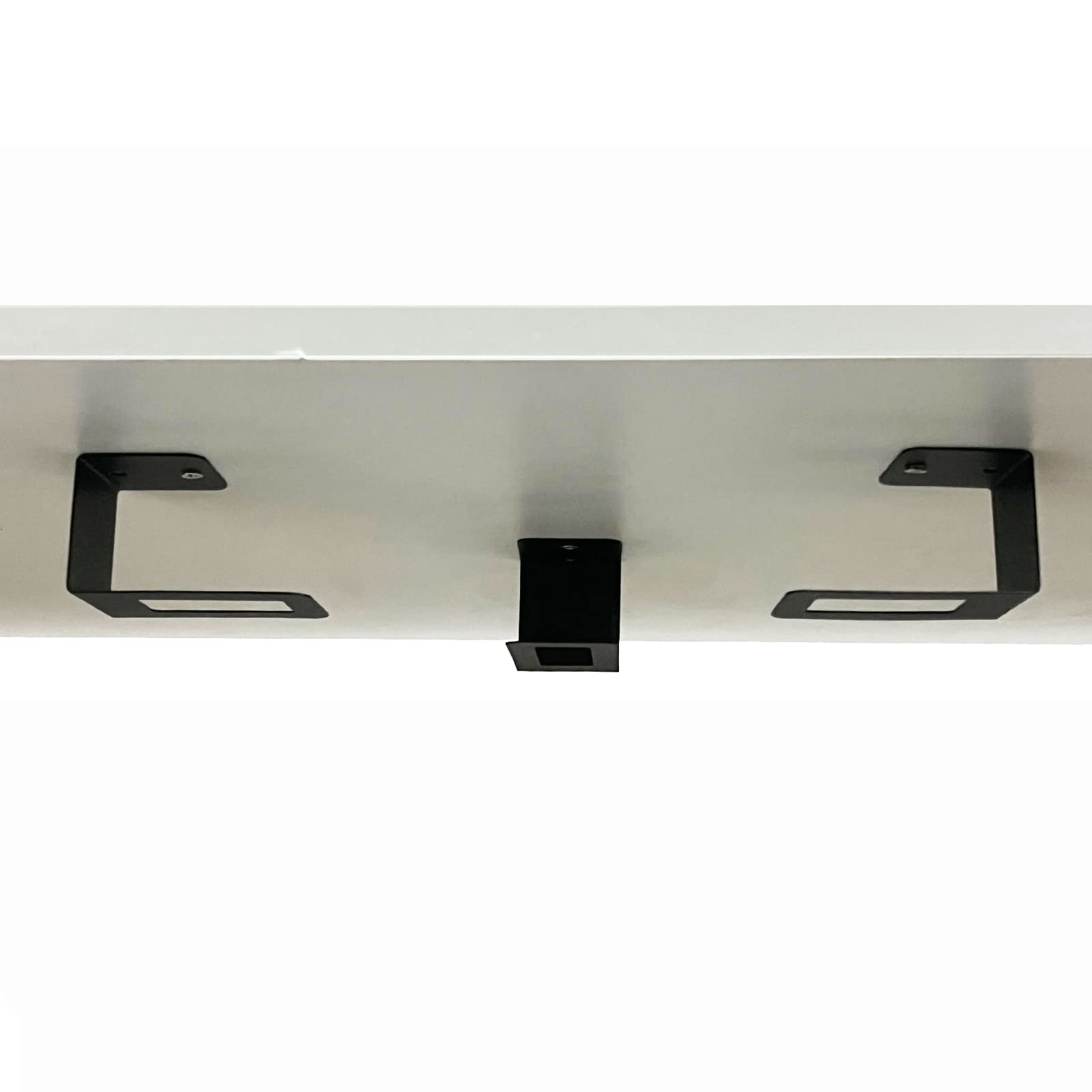 Pmsanzay Under Desk Laptop Holder Organizer Rack with Screws, Compatible with Laptops, Keyboards, Routers, Modems, Cable Boxes, Network Switches & More, Supports Devices up to 1.8 inches Thick, Black Stainless Steel, Perfect for Home Office and Workspace Organization
