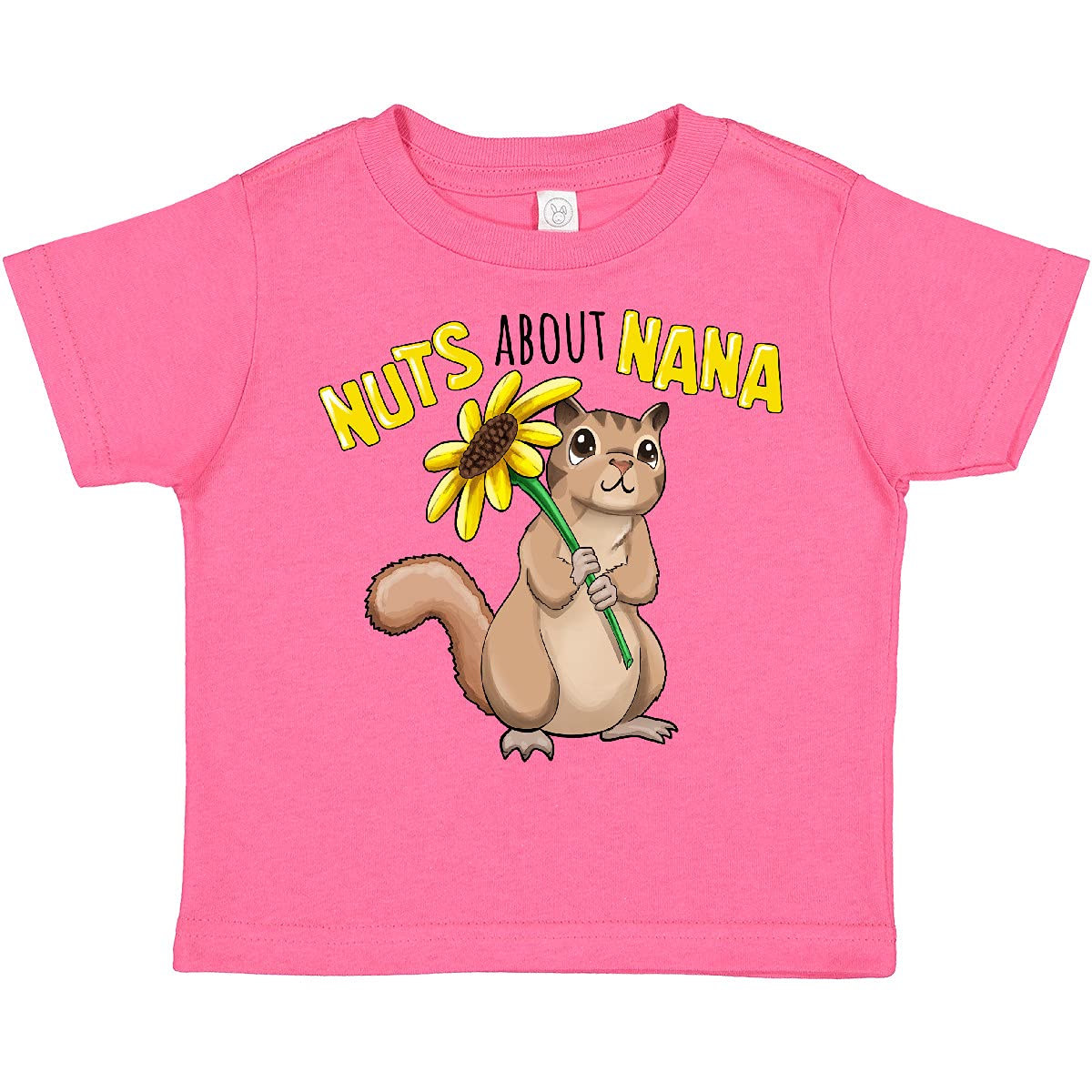 Inktastic Nuts About Nana Cute Chipmunk with Sunflower Toddler T-Shirt - Adorable Graphic Tee for Boys & Girls - Perfect for Playdates, Daycare & Family Photos
