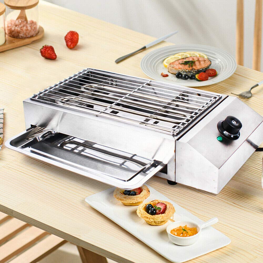 1800W Electric BBQ Griddle Grill - Portable Indoor/Outdoor Flat Top Grill for Raclette, Hibachi & Small Barbecues | Perfect for Family Dinners, Backyard Parties & Camping Trips