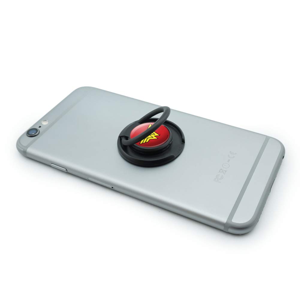 Wonder Woman Classic Logo Mobile Phone Ring Holder Stand - Durable Grip for Hands-Free Viewing, Perfect for Watching Videos, Taking Selfies, and Gaming on the Go