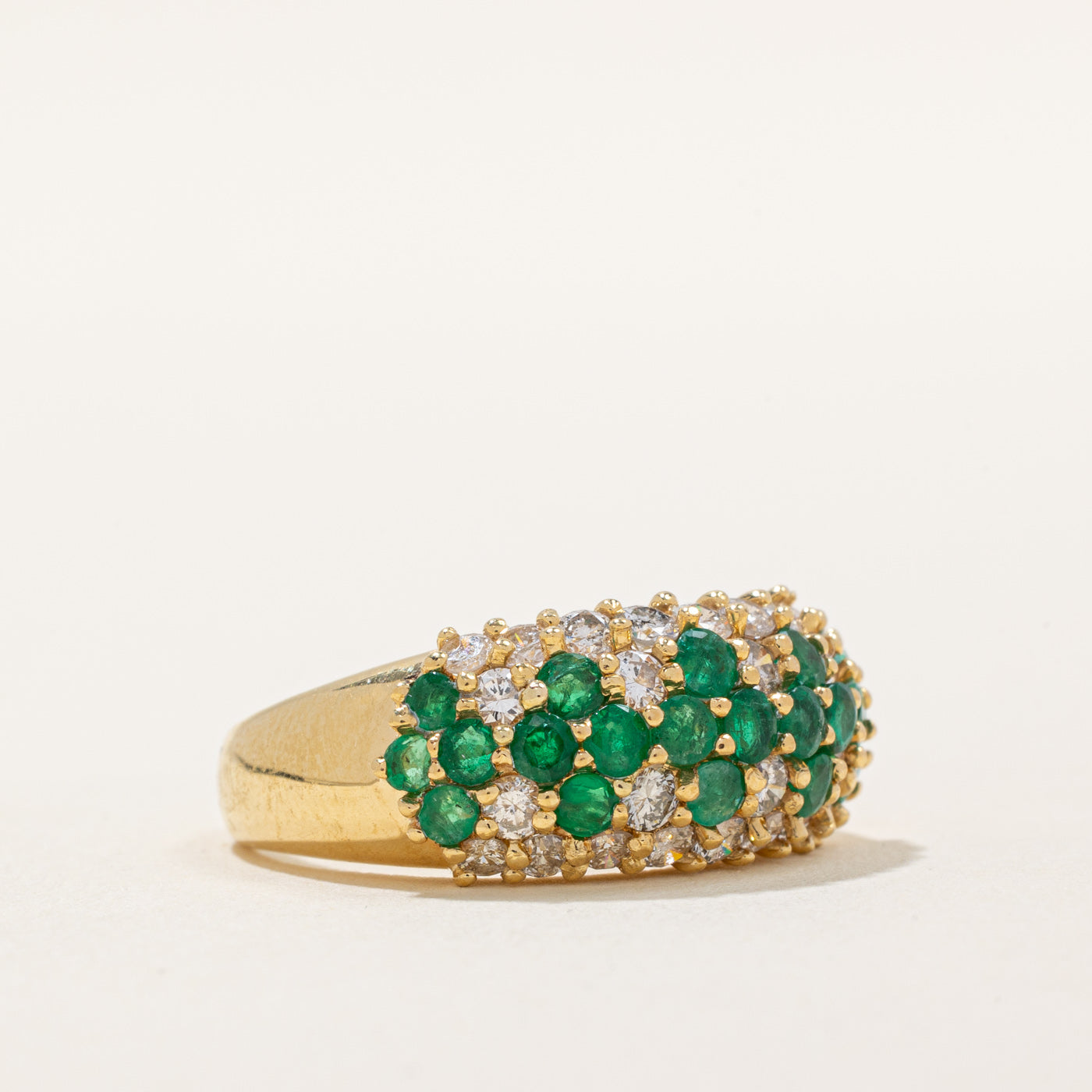 1.10ctw Emerald & Diamond Cluster Ring - 0.80ctw Genuine Gemstone Jewelry for Women, Size 6.5 | Perfect for Engagement, Anniversary & Special Occasion Gifts