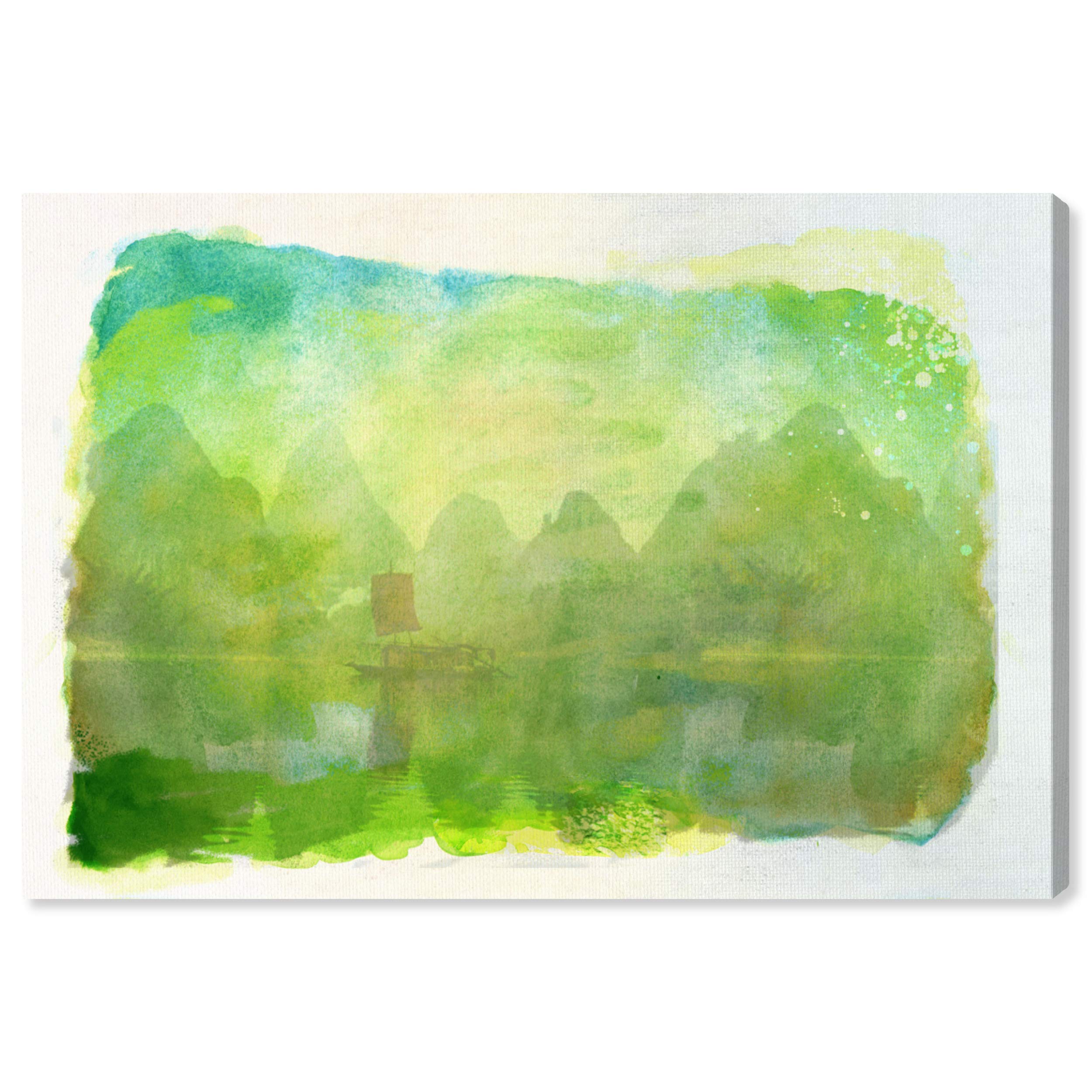 Oliver Gal Artist Co. 'Foamy Jungles' Nature Landscape Wall Art Canvas Print - 45x30 Inch Green Tropical Jungle Home Decor | Perfect for Living Room, Bedroom & Office Wall Decor