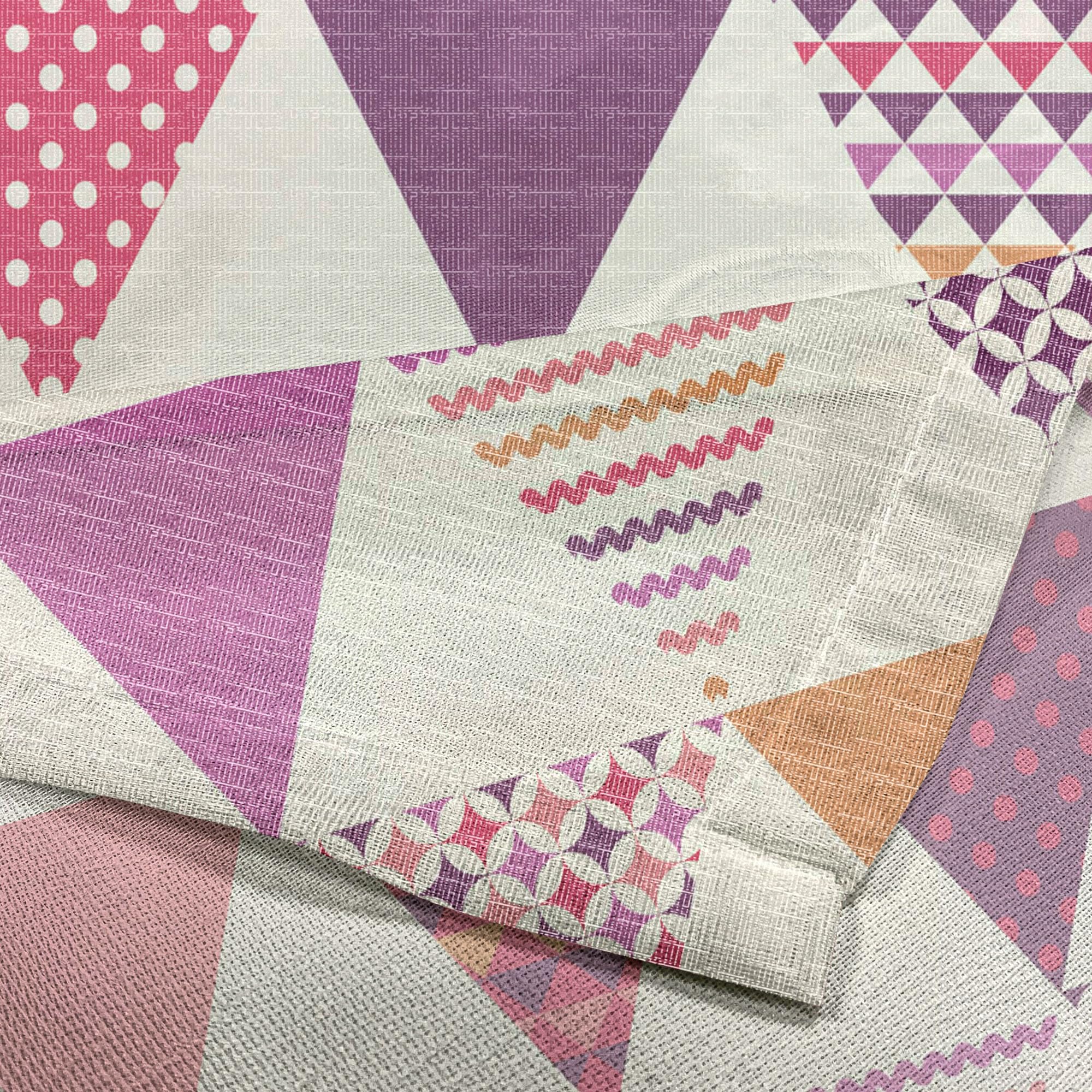 Ambesonne Pink Tulle Curtains with Rod Pocket - Geometric Triangle & Polka Dot Abstract Print Sheer Drapes for Wedding, Party, Bedroom & Living Room - 2 Panels 108