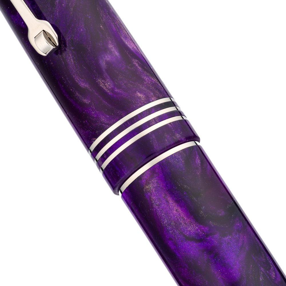Leonardo × @nibsandflourishes Fioritura Viola Fountain Pen with Rhodium Trim - Elegant Writing Instrument for Calligraphy, Journaling & Gift Giving