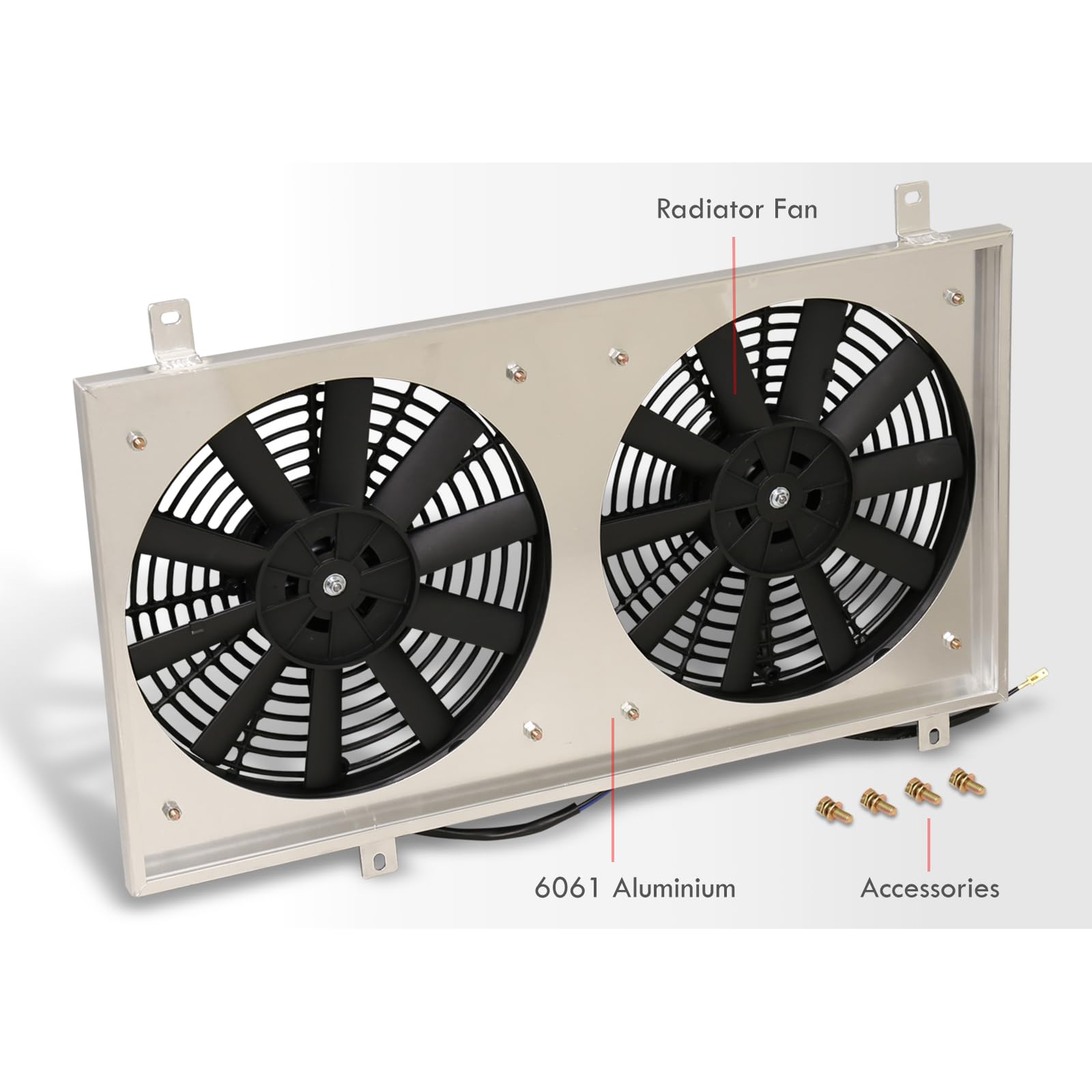 Aluminum Radiator Fan Shroud Kit with 12