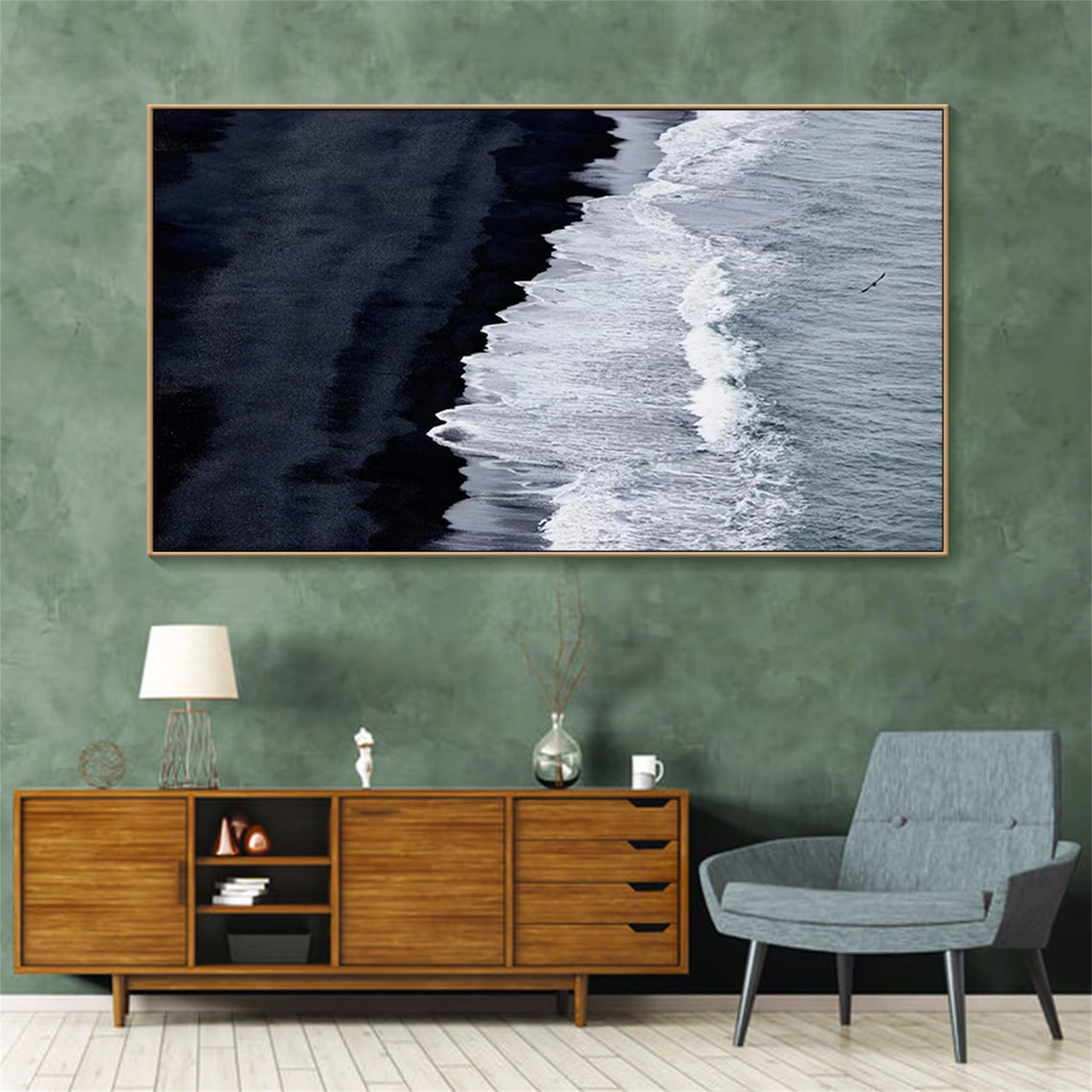 Modern Black and White Textured Minimalist Wall Art Print #MZ056 - Perfect for Living Room, Bedroom & Office Decor