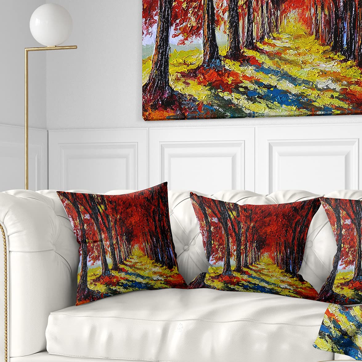 DesignQ CU6236 Soft Decorative Throw Pillow Cushion 18x18 Inches, Red - Perfect for Sofa, Bed, Couch & Home Decor