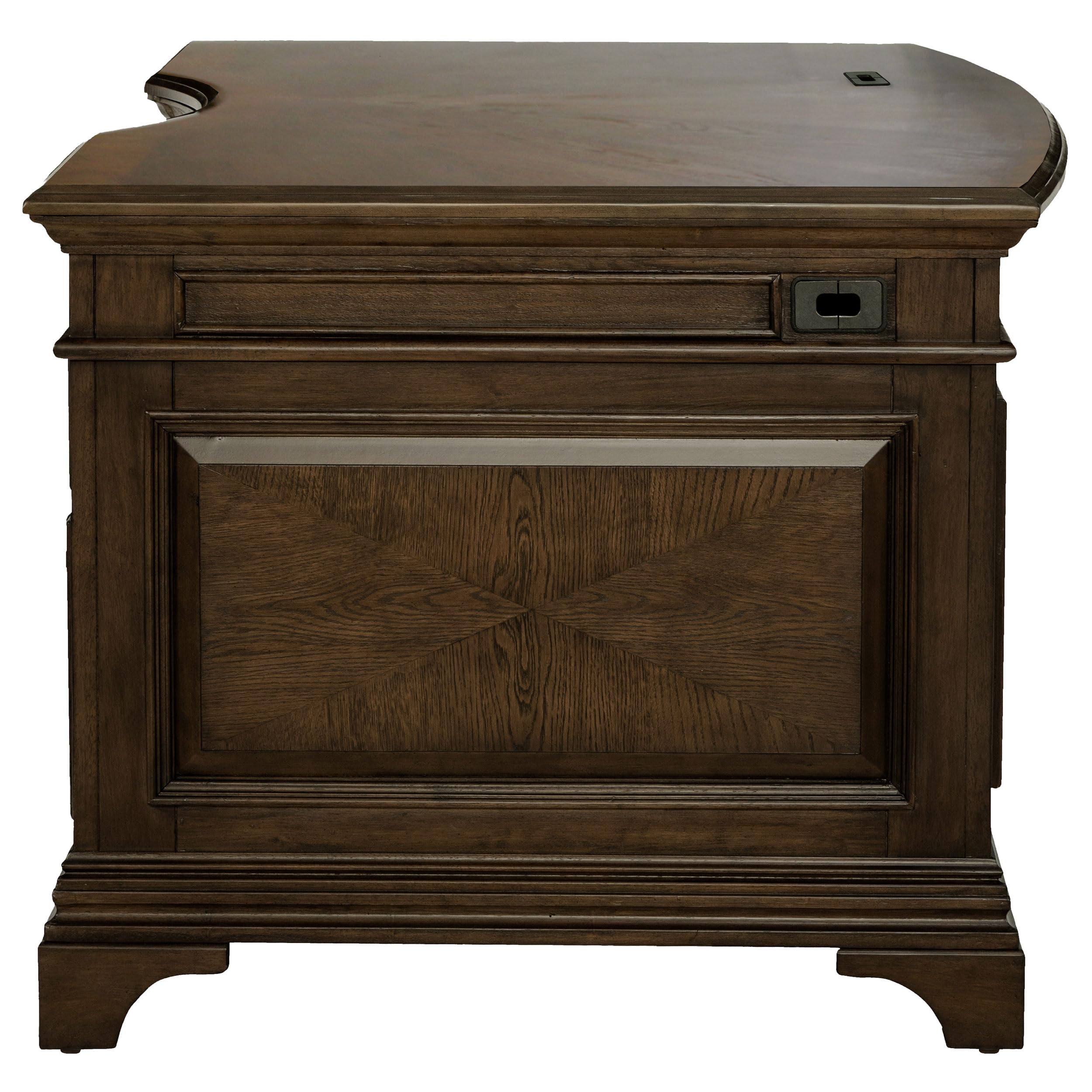 Coaster Furniture Hartshill File Cabinets - Burnished Oak Executive Desk with File Storage, 881281 - Perfect for Home Office & Workspace Organization