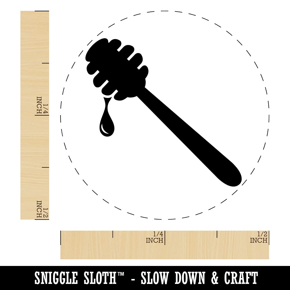 Self-Inking Honey Dipper Rubber Stamp for Crafting, Planners & DIY Projects - 1/2 Inch Mini Stamp with Fuchsia Ink - Perfect for Scrapbooking, Journaling & Card Making