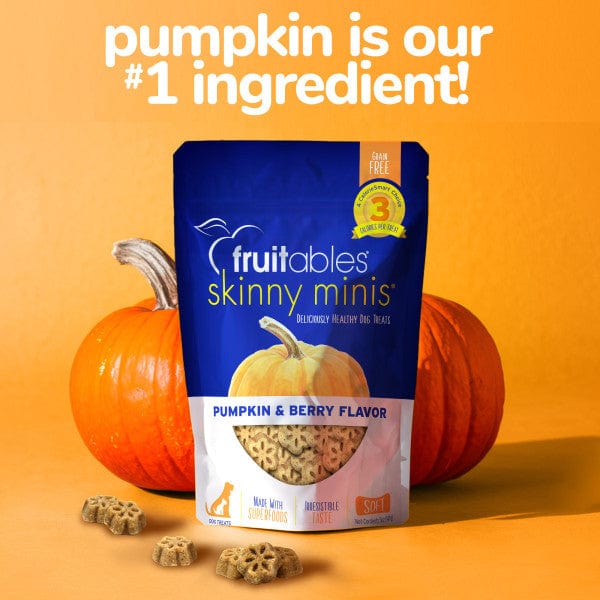 Fruitables Skinny Minis Pumpkin & Berry Flavor Dog Treats - Healthy Low-Calorie Training Snacks for Small Dogs - Perfect for Reward Training & On-the-Go Treats
