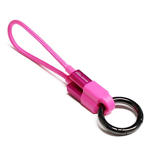 Tera Grand MFi Certified Braided Lightning Cable - 3ft Keychain Charging Cord for iPhone 14/13/12/11/Pro/Max/Plus/Mini/SE/XS/XR/X/8/7/6, iPad & AirPods (Pink) - Durable Portable Charger for Travel, Office & Daily Use