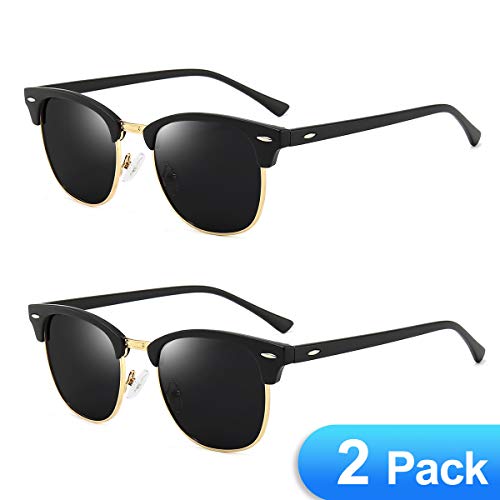 A2:(2 Packs)30-16style Black Lens+gold and Matte Black Frame With 30-16style Black Lens+gold and Gloss Black Frame