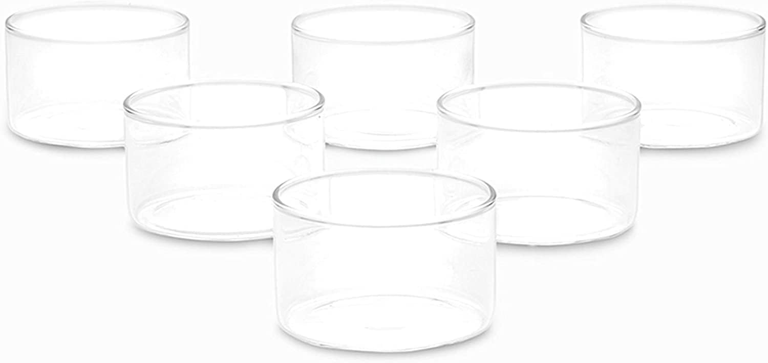 6-Piece Borosilicate Glass Dessert Bowls Set (3.5 Oz) - Oven, Microwave & Dishwasher Safe Mini Ramekins for Baking, Serving Dips, Sauces, Yogurt & Ice Cream - Perfect for Parties, Entertaining & Everyday Kitchen Use