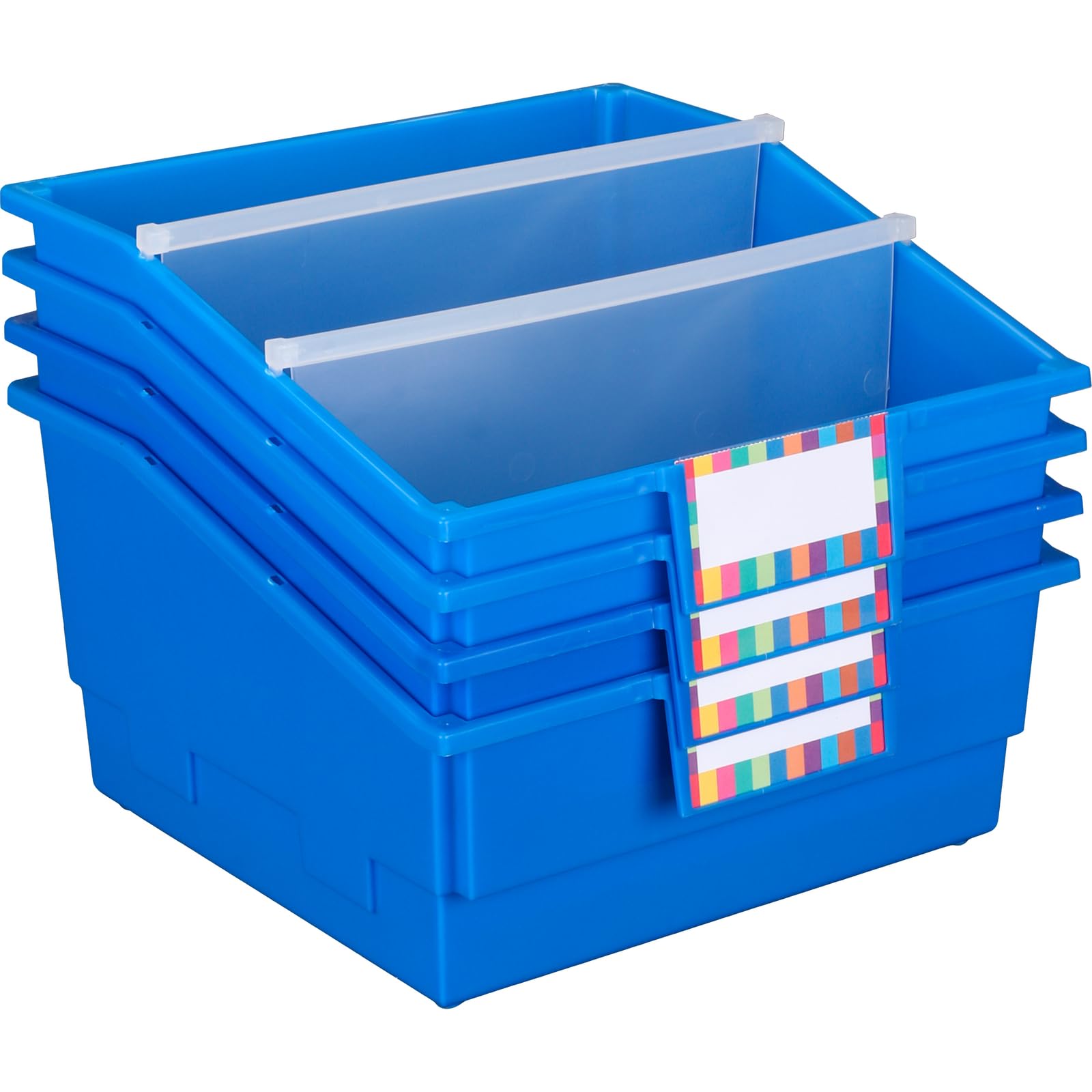 Mid-Size Mobile Storage Rack with 4 Picture Book Bins - Organize Classroom, Library & Kids Room - Really Good Stuff Storage Solution